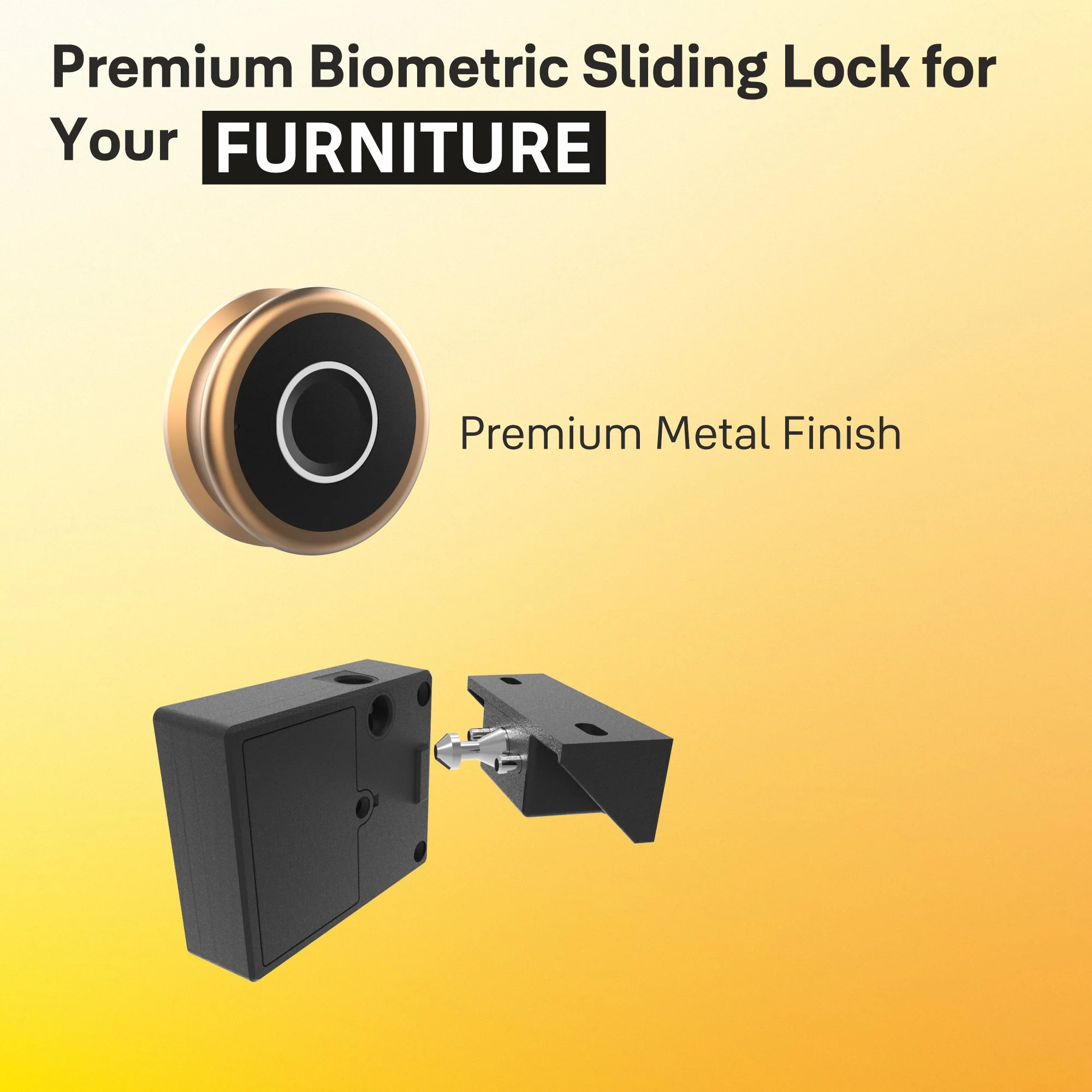 Yale YLDRPSL Biometric Smart Premium Sliding Wardrobe Lock (Rose Gold) - Image 3