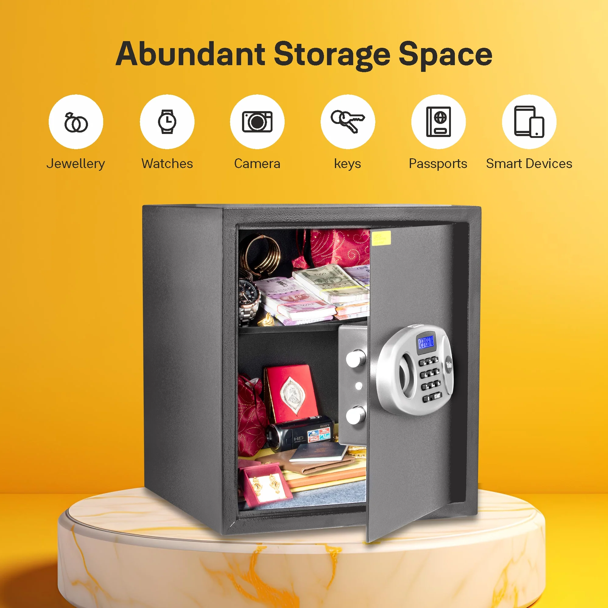Yale YSS/390/GR Standard Large Electronic Safe locker with Pincode Access- 41 litres, Grey - Image 6