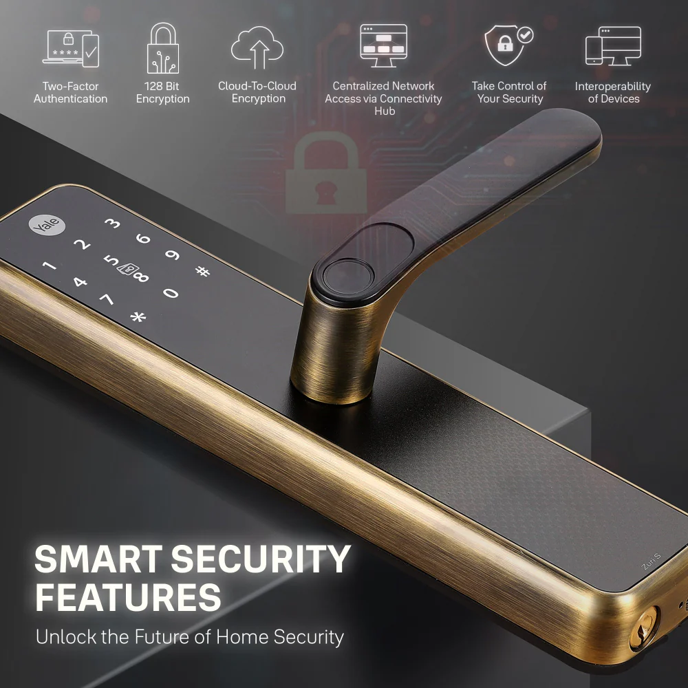 Yale Zuri S (Antique Bronze) Smart Lock with 5 way unlocking (Fingerprint, PIN, RFID, Manual Key) and Built-in Bluetooth (To Access through Home App) - Image 6
