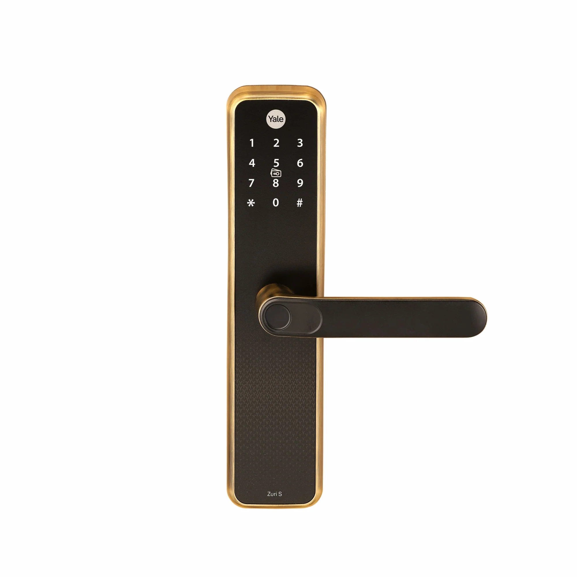 Yale Zuri S (Antique Bronze) Smart Lock with 5 way unlocking (Fingerprint, PIN, RFID, Manual Key) and Built-in Bluetooth (To Access through Home App)