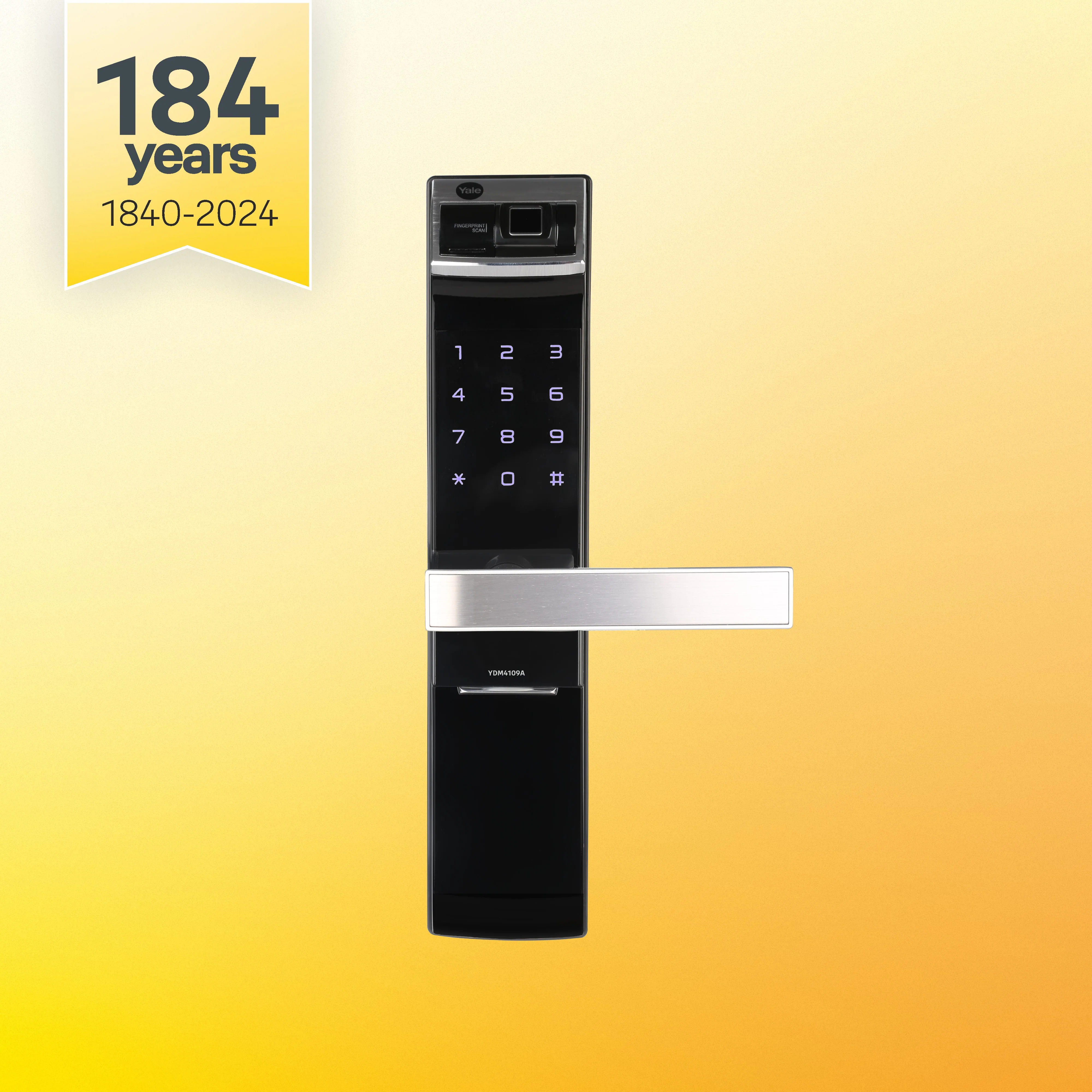 YDM 4109- A Series, Biometric Smart Lock, Black - Image 2