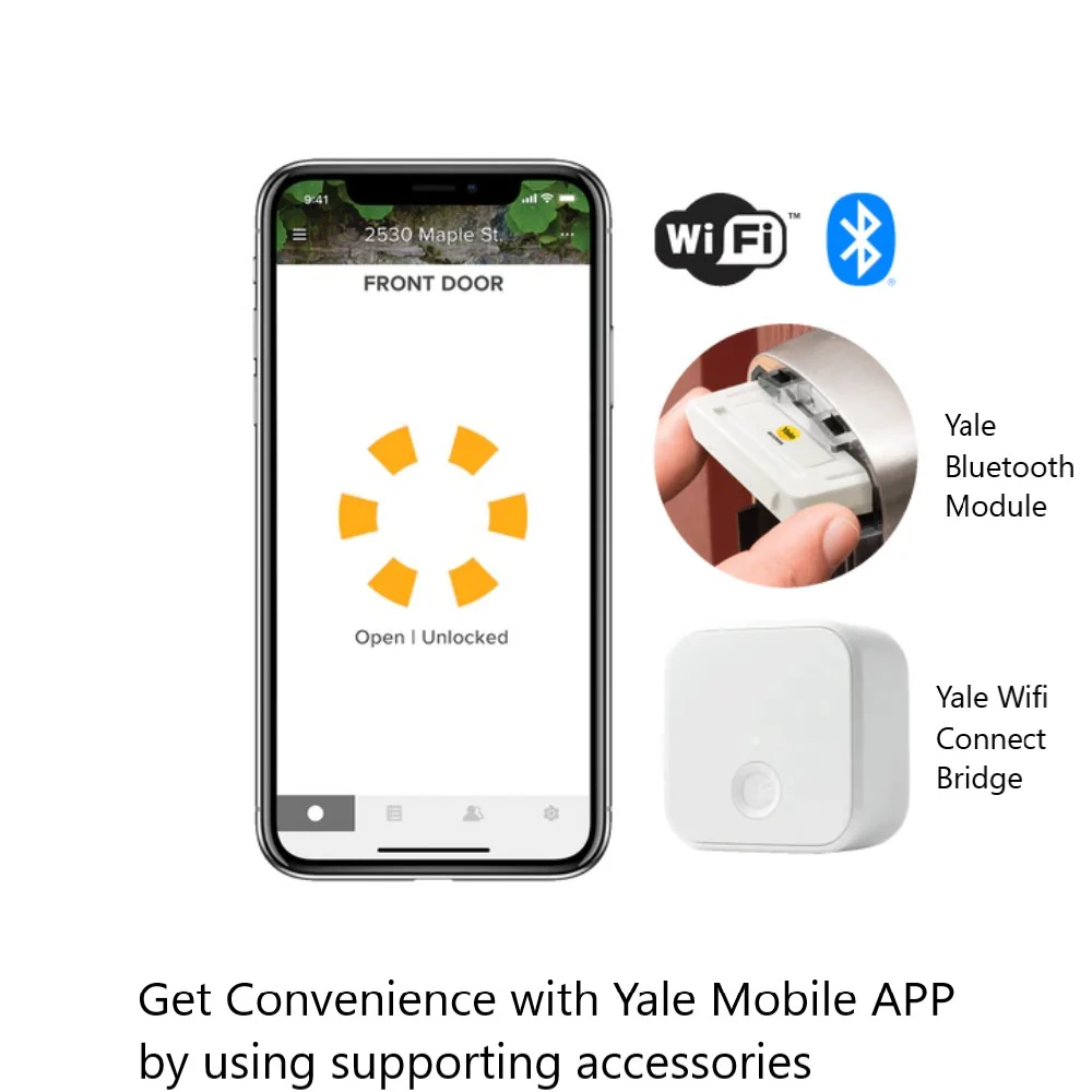 YDM 4115 -A Series( with Bluetooth & Wifi Bridge) Smart Lock, Brown with Fingerprint, PIN, manual key and Yale Home App With Bluetooth Module and Wifi Connect Bridge - Image 11