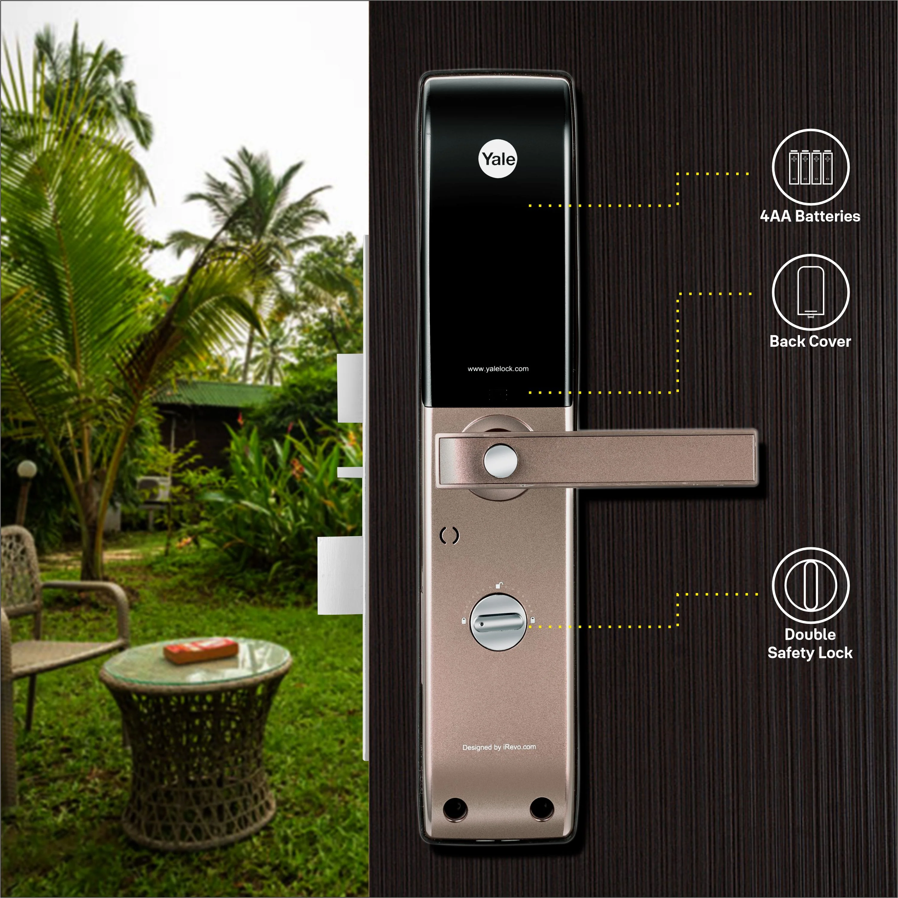 YDM 4115 -A Series( with Bluetooth & Wifi Bridge) Smart Lock, Brown with Fingerprint, PIN, manual key and Yale Home App With Bluetooth Module and Wifi Connect Bridge - Image 6