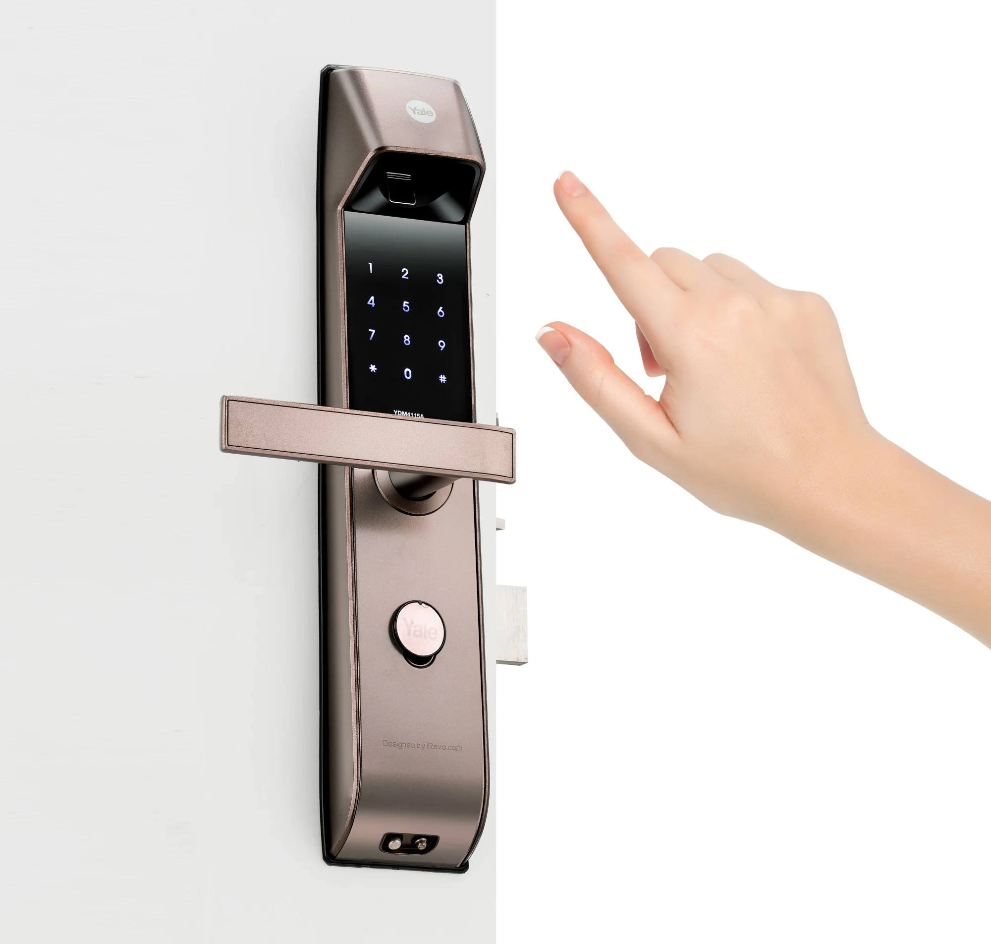 YDM 4115 -A Series, Biometric Smart Lock, Brown with Fingerprint, PIN, manual key and Yale Home App - Image 9