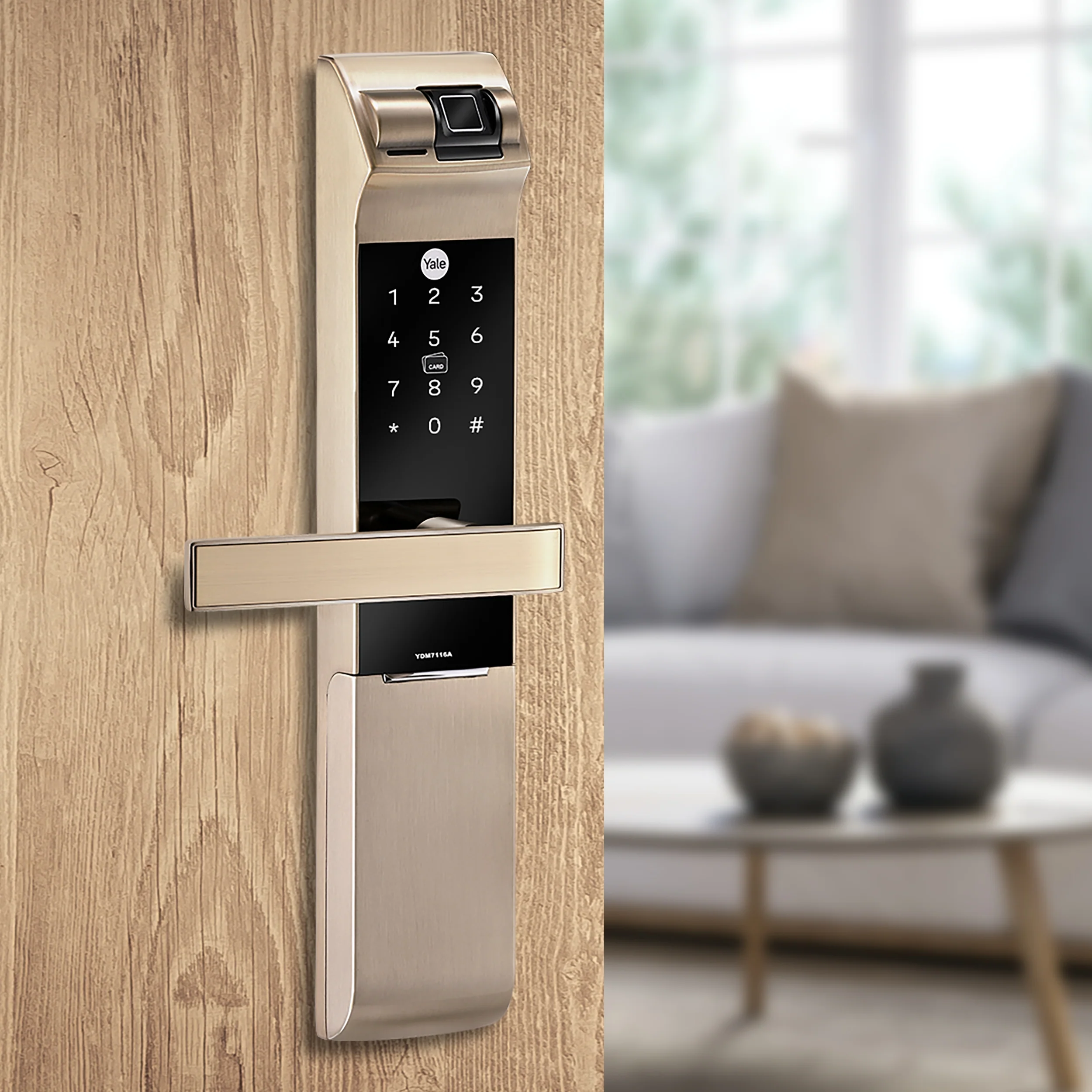 YDM 7116A Smart Lock, Champagne Gold with Fingerprint, PIN Code, RFID Card, Mechanical Key, Bluetooth module, Works with Yale Home App - Image 15