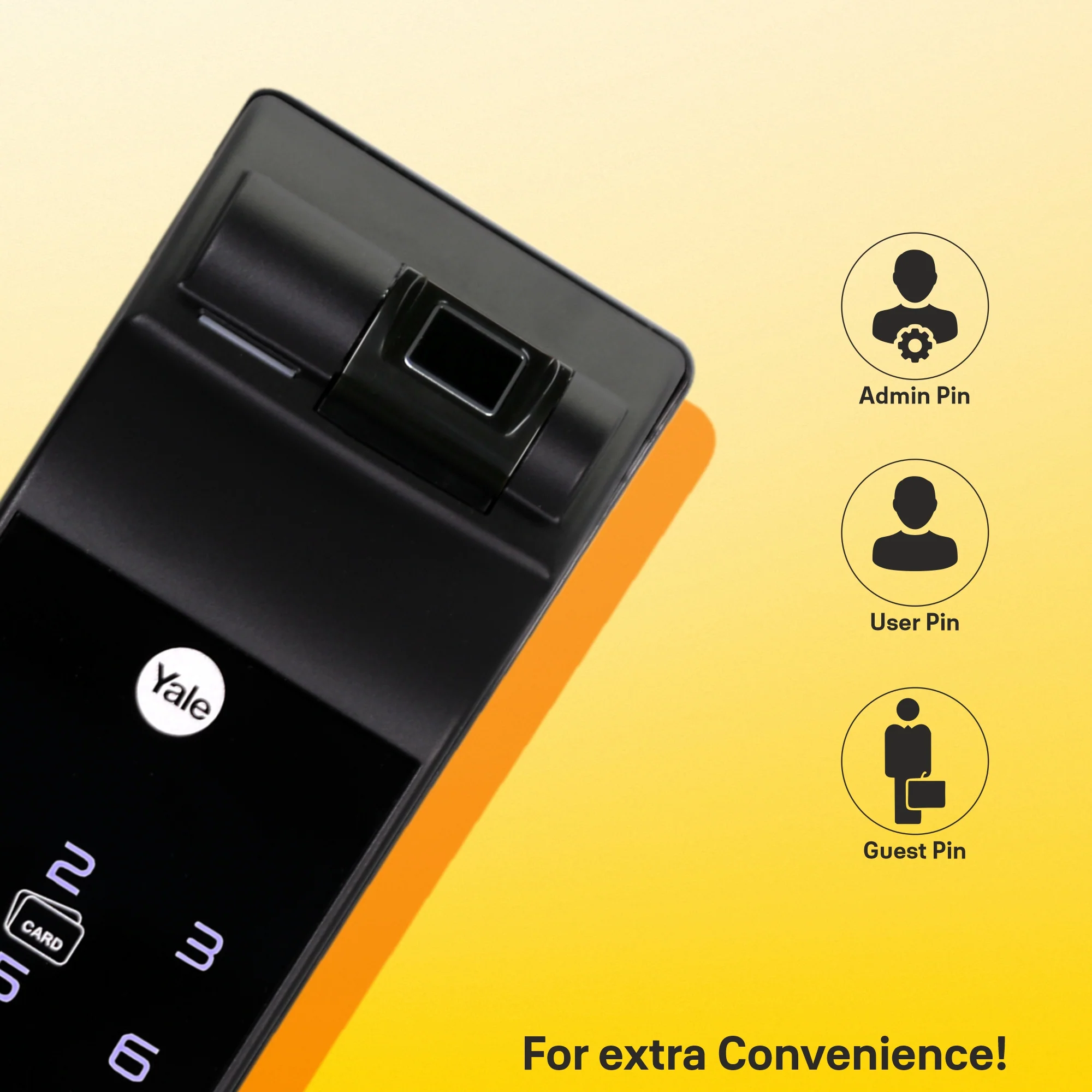 YDM 7116A Smart Lock, Matt Black with Fingerprint, PIN Code, RFID Card, Mechanical Key, Bluetooth module, Works with Yale Home App - Image 9