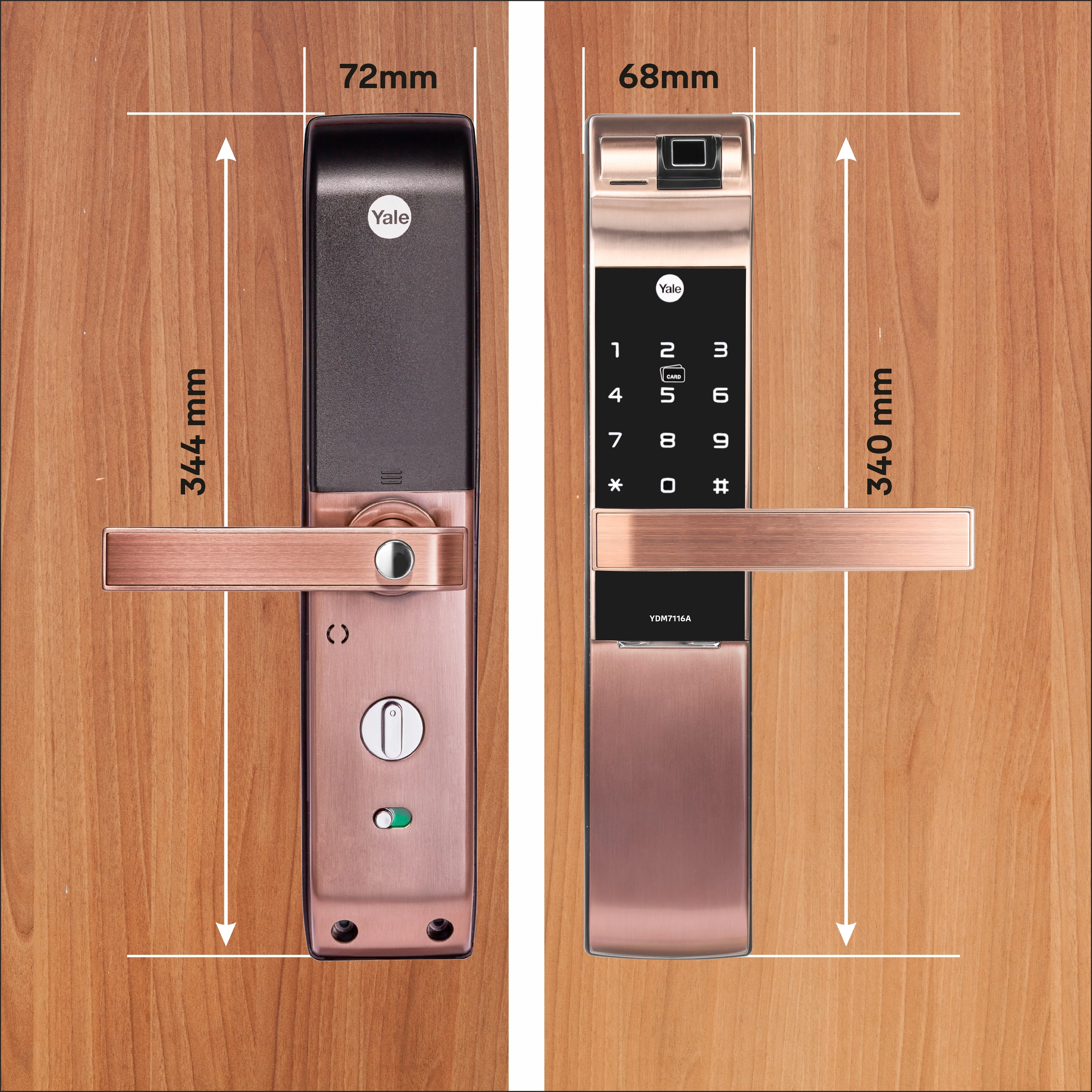 YDM 7116A Smart Lock, Red Bronze YDM 7116A Smart Lock with Fingerprint, PIN Code, RFID Card, Mechanical Key, Bluetooth module, Works with Yale Home App - Image 11