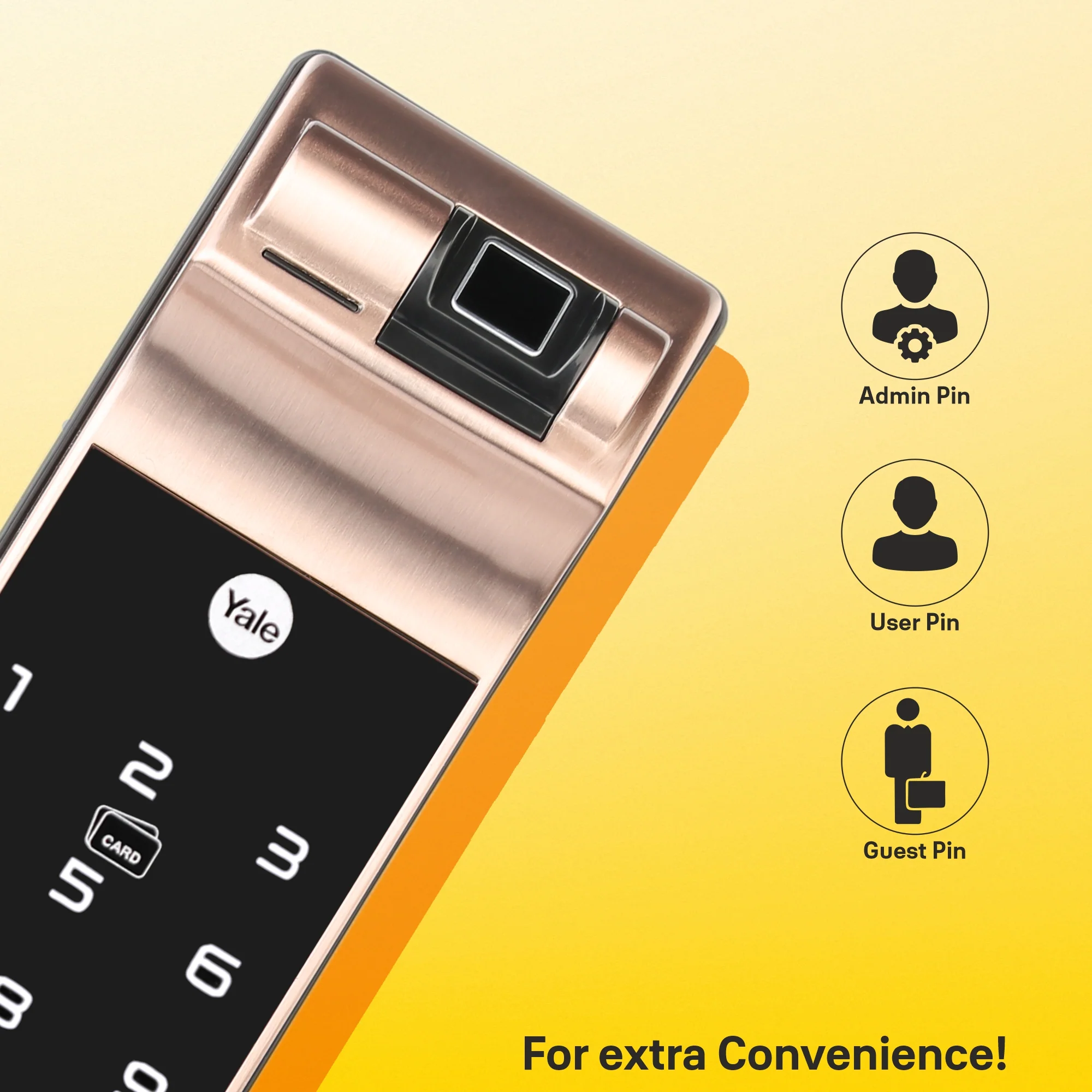 YDM 7116A Smart Lock, Red Bronze YDM 7116A Smart Lock with Fingerprint, PIN Code, RFID Card, Mechanical Key, Bluetooth module, Works with Yale Home App - Image 12