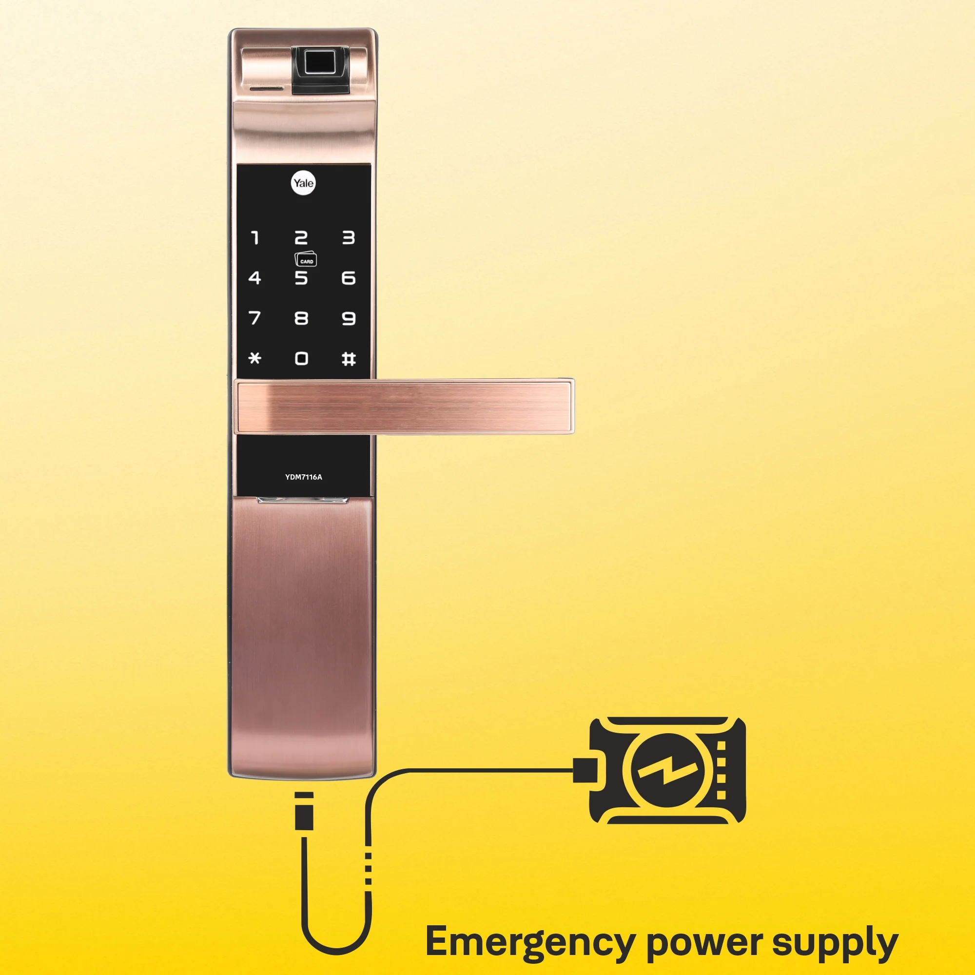 YDM 7116A Smart Lock, Red Bronze YDM 7116A Smart Lock with Fingerprint, PIN Code, RFID Card, Mechanical Key, Bluetooth module, Works with Yale Home App - Image 13