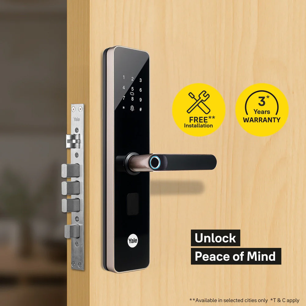 YDME100NxT (Brown) Smart Door Lock, Fingerprint, PIN, RFID, Manual Key Access - Image 6