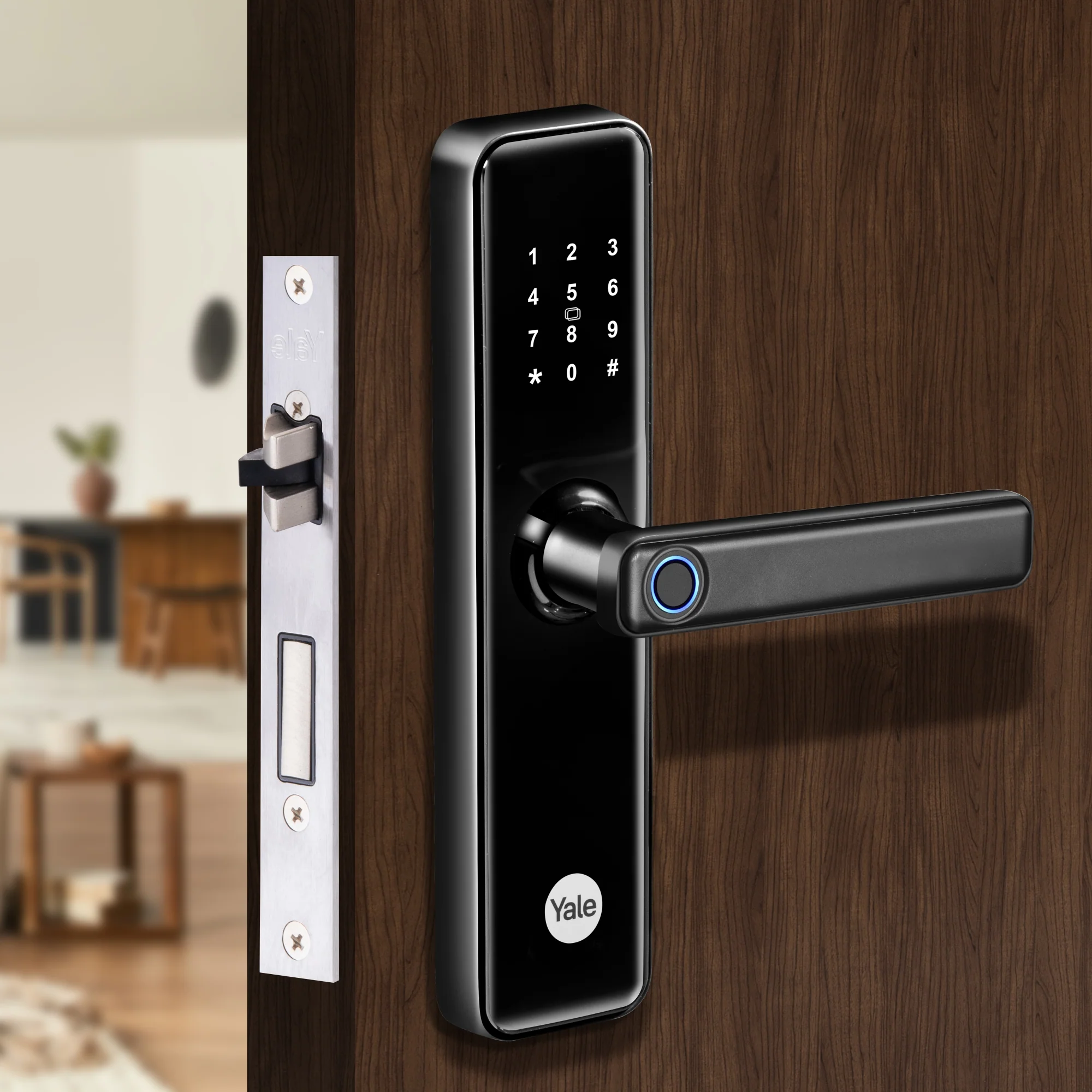 YDME50NxT Smart Door Lock, Black, Fingerprint, PIN, RFID, Manual Key Access - Image 2