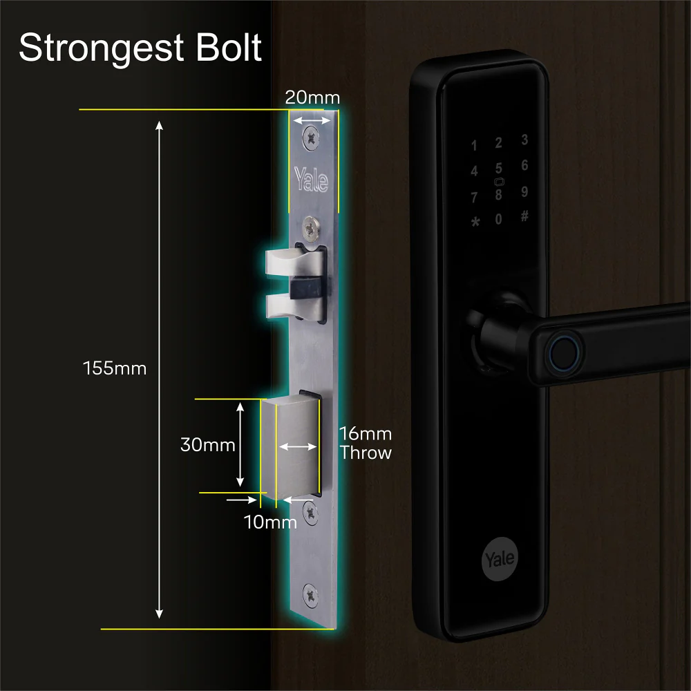 YDME50NxT (Brown) Smart Door Lock, Fingerprint, PIN, RFID, Manual Key Access (Brown color body) - Image 11