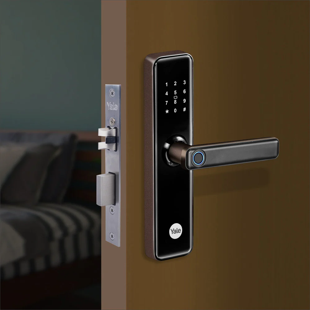 YDME50NxT (Brown) Smart Door Lock, Fingerprint, PIN, RFID, Manual Key Access (Brown color body) - Image 4