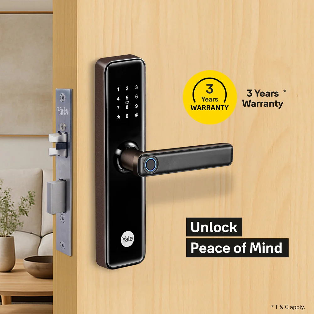 YDME50NxT (Brown) Smart Door Lock, Fingerprint, PIN, RFID, Manual Key Access (Brown color body) - Image 9