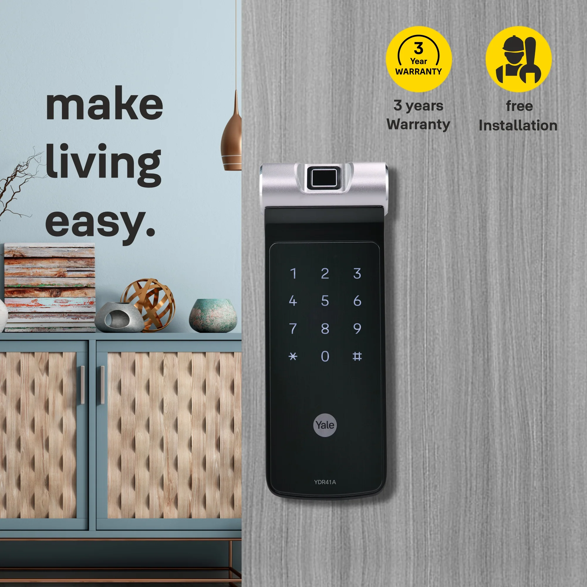 YDR 41A-  Biometric Smart Lock for Double Door/ Sliding Door - Image 2