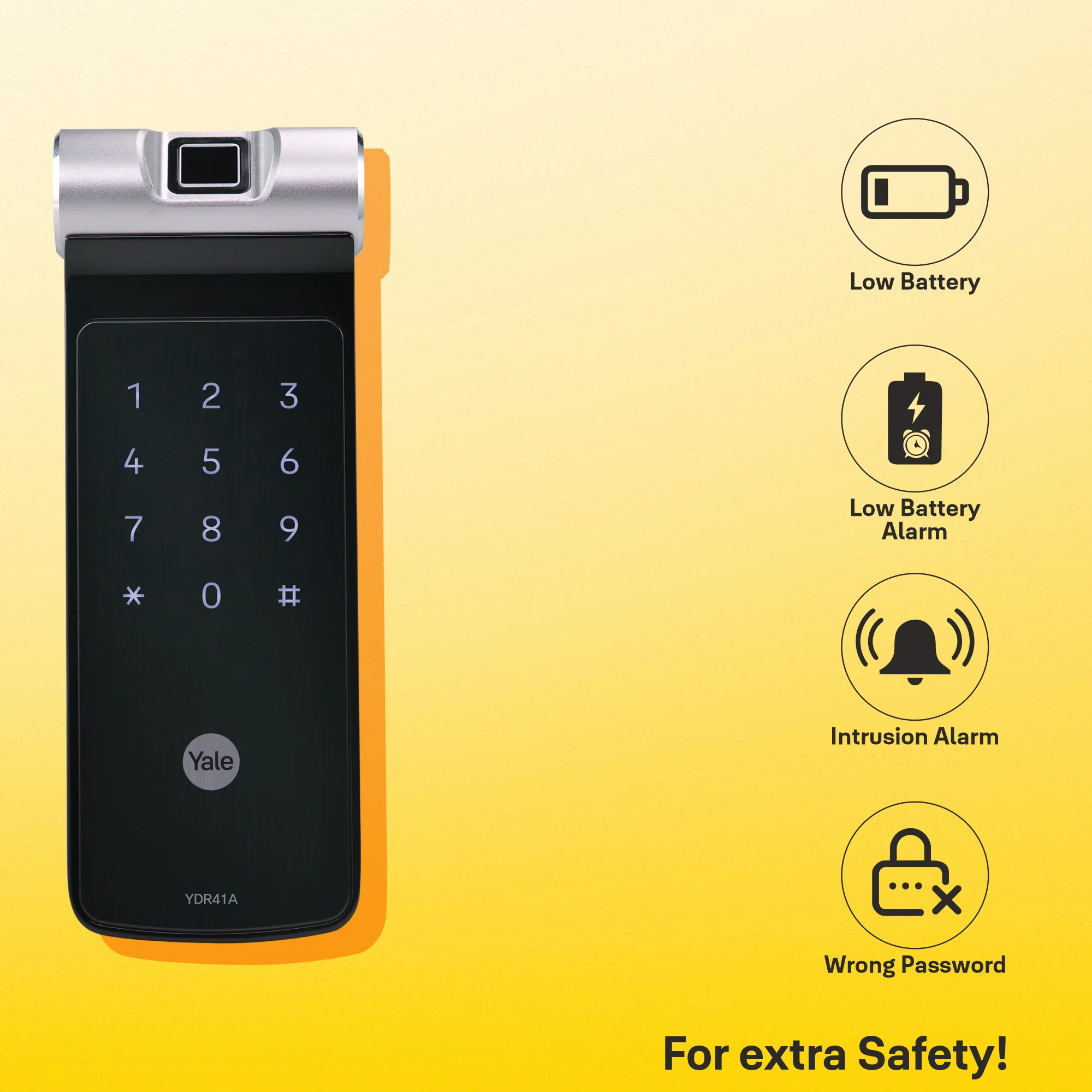 YDR 41A-  Biometric Smart Lock for Double Door/ Sliding Door - Image 7
