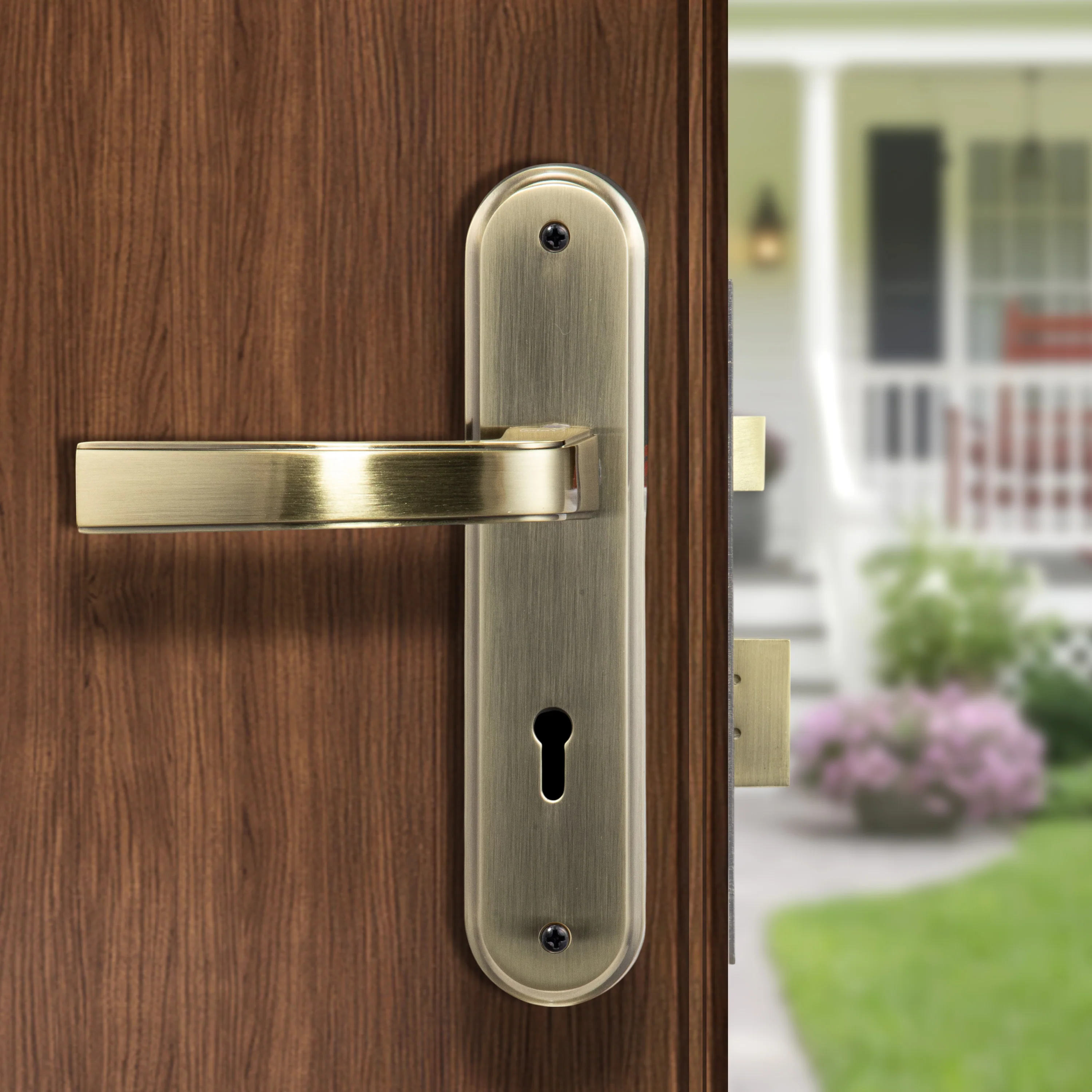 YECM-415-6L-AB Key-in-Lever Handle set with key-in lever double strike lockbody Antique Bronze - Image 6