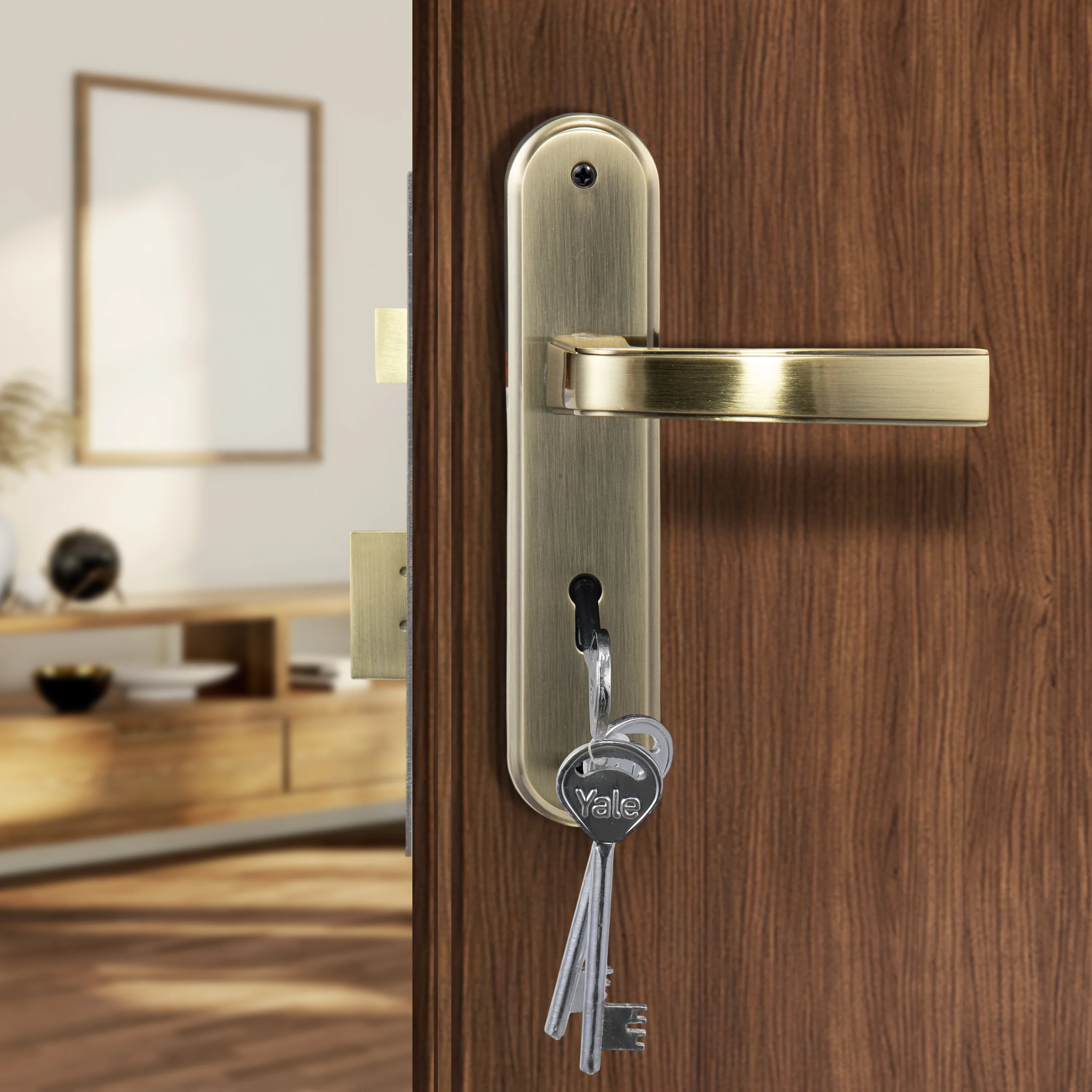 YECM-415-6L-AB Key-in-Lever Handle set with key-in lever double strike lockbody Antique Bronze - Image 7