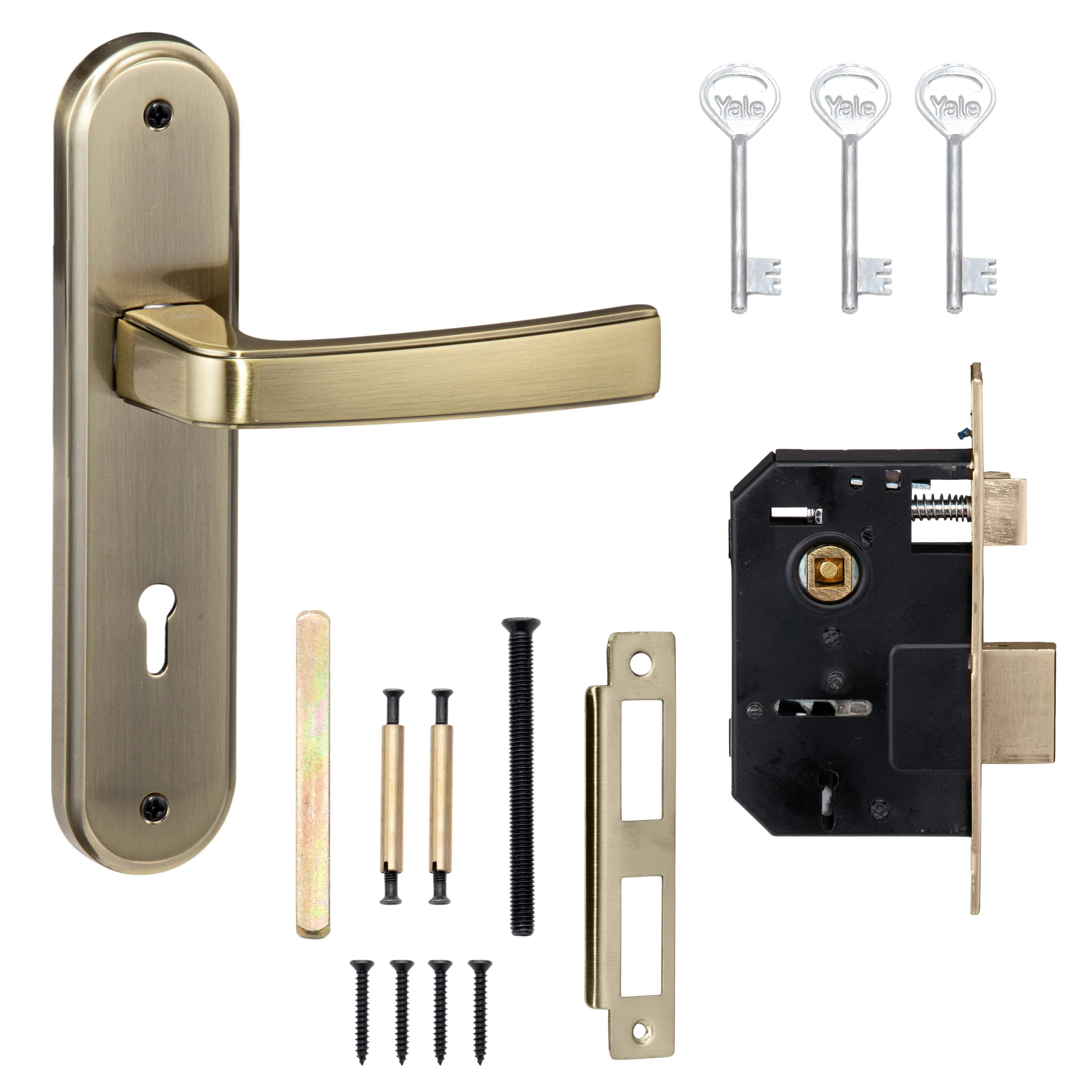 YECM-415-6L-AB Key-in-Lever Handle set with key-in lever double strike lockbody Antique Bronze - Image 8