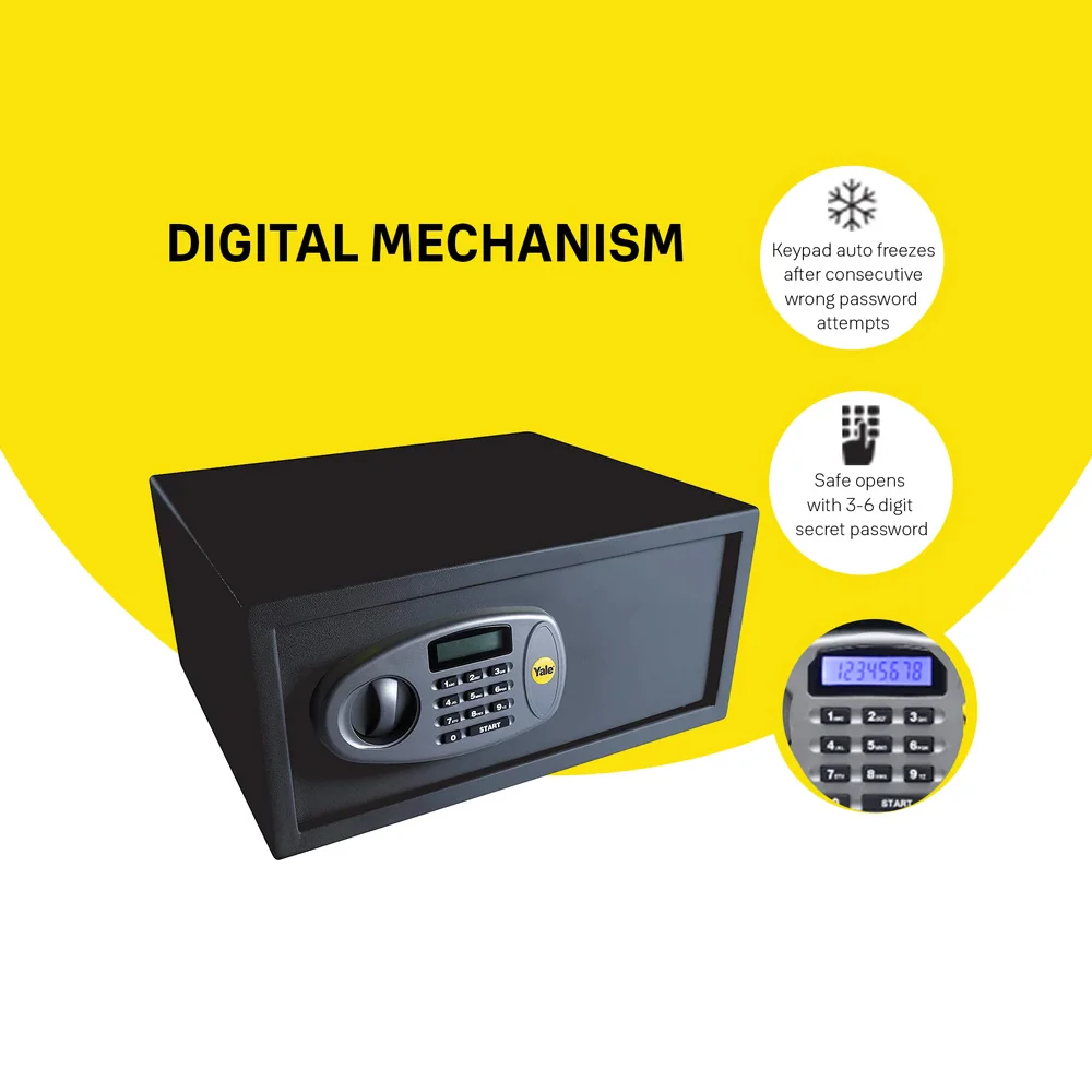 YLS/200/DB2 Security Laptop Safe Locker, Digital - Pin Access, Black - Image 2