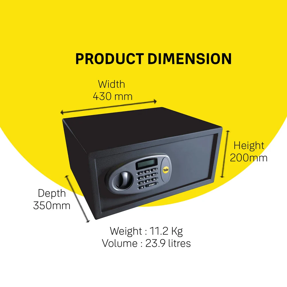 YLS/200/DB2 Security Laptop Safe Locker, Digital - Pin Access, Black - Image 5