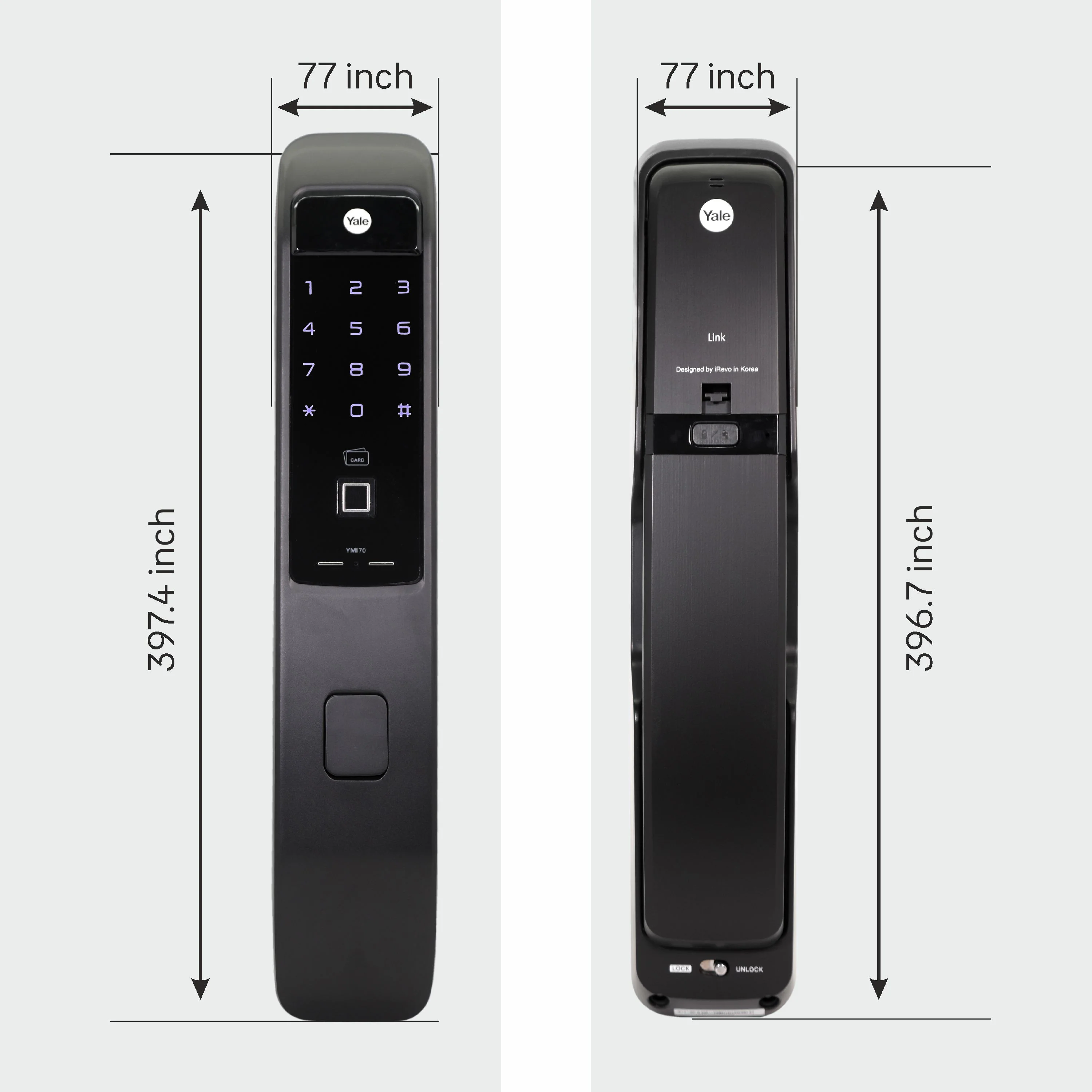 YMI 70 MB- A Series, Push Pull Smart Lock, Matt Black (Bluetooth Module and Wifi Bridge Included) - Image 10