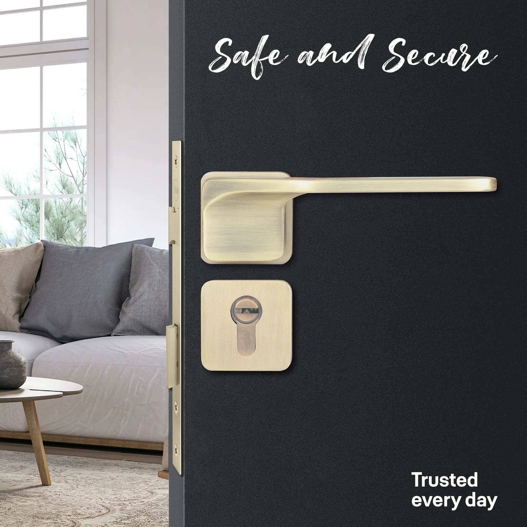 YMSL-1002-AB - Yale Marvel Series Premium Handle, With Mortise Lockbody and Euro Profile Cylinder with Dimple Keys - Image 6