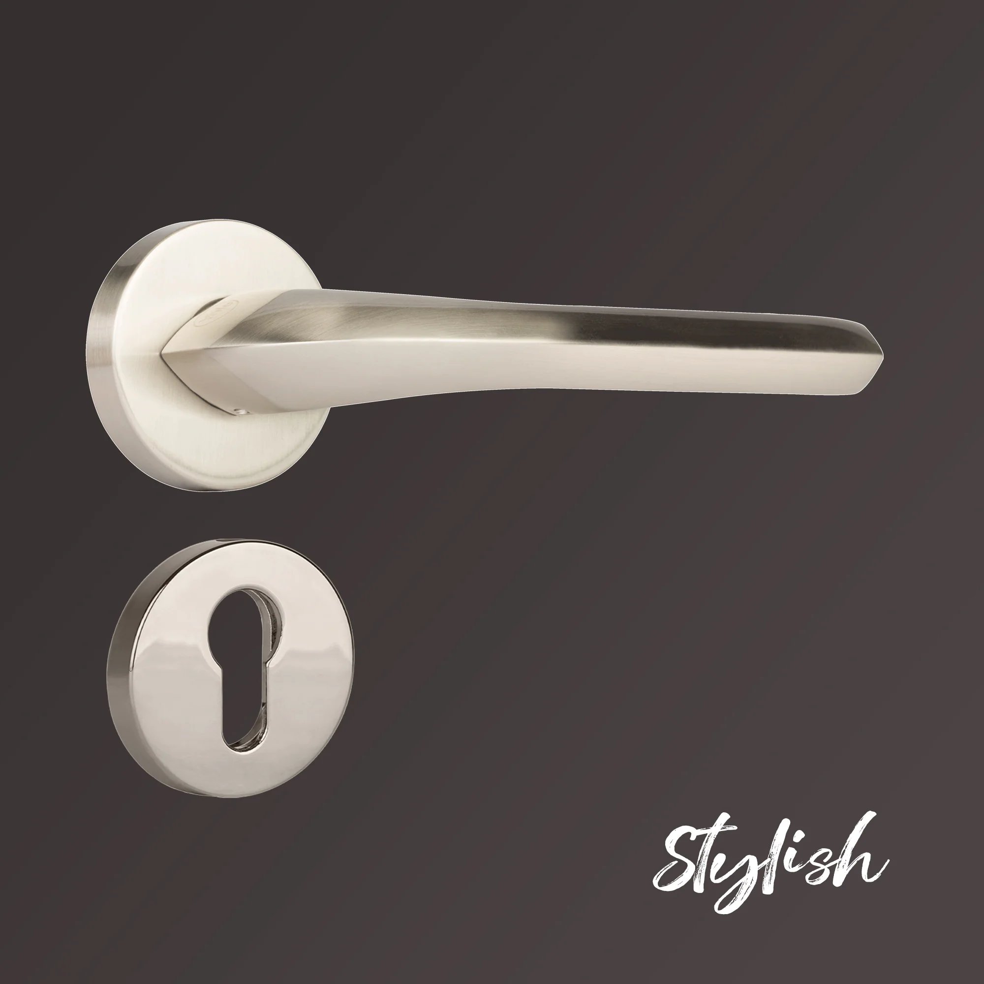 YPBL-808-Solid Brass Premium Lever Handle, Satin Steel - Image 3