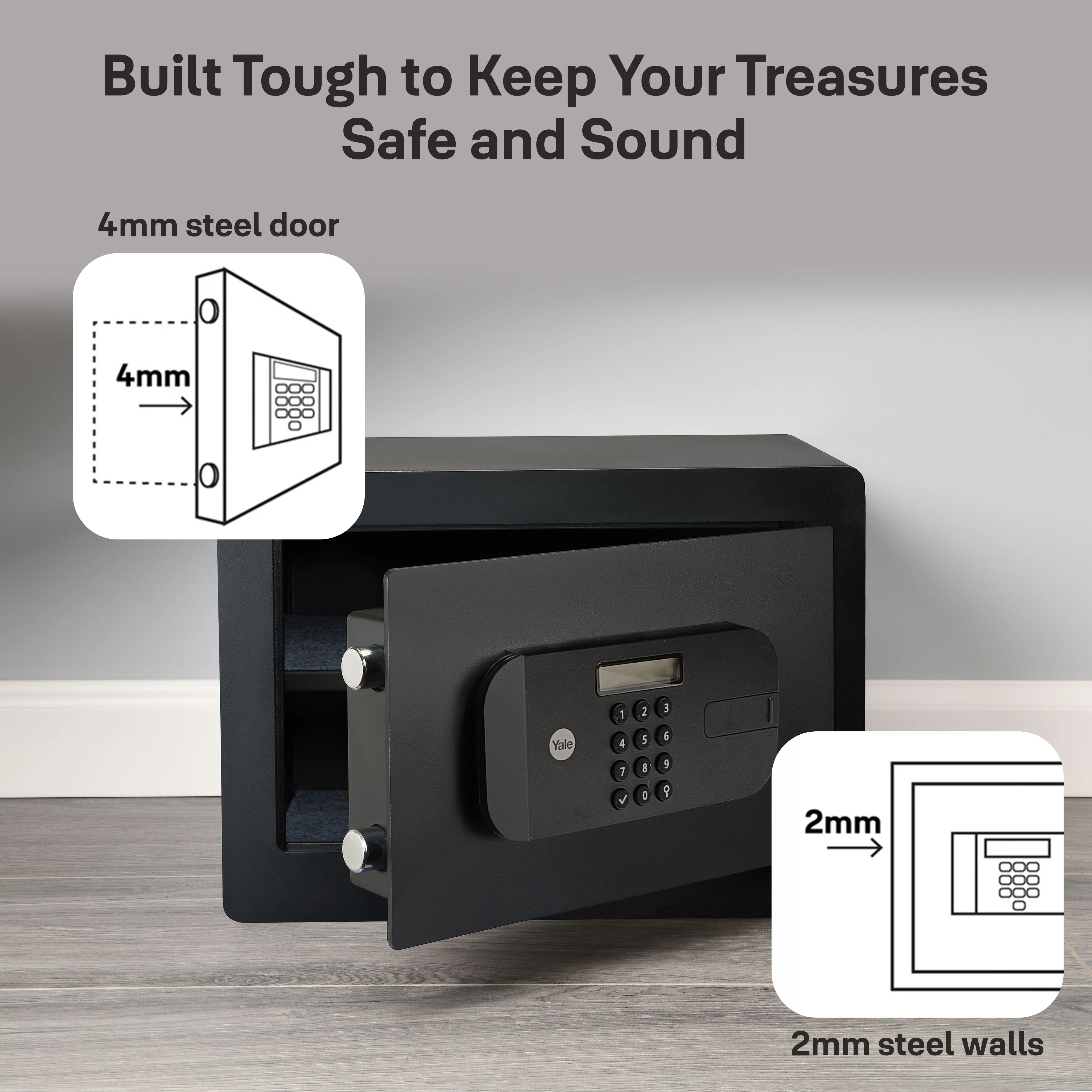 YSFB/200/EB1 High Security Digital Safe Locker with Fingerprint and Pin Access - Black - Image 3