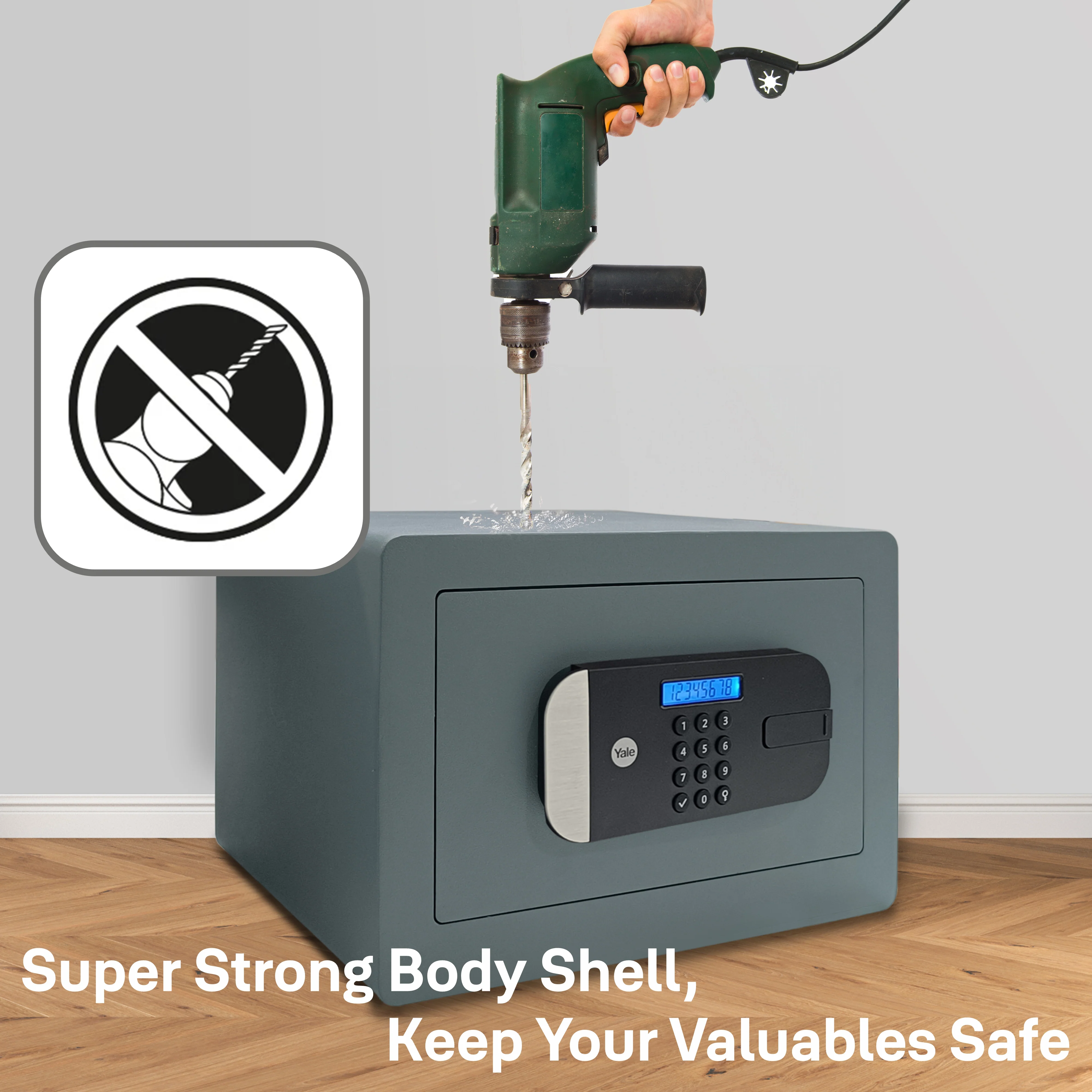 YSFM/250/EG1 Maximum Security Digital Locker with Fingerprint and Pin Access - Grey - Image 7