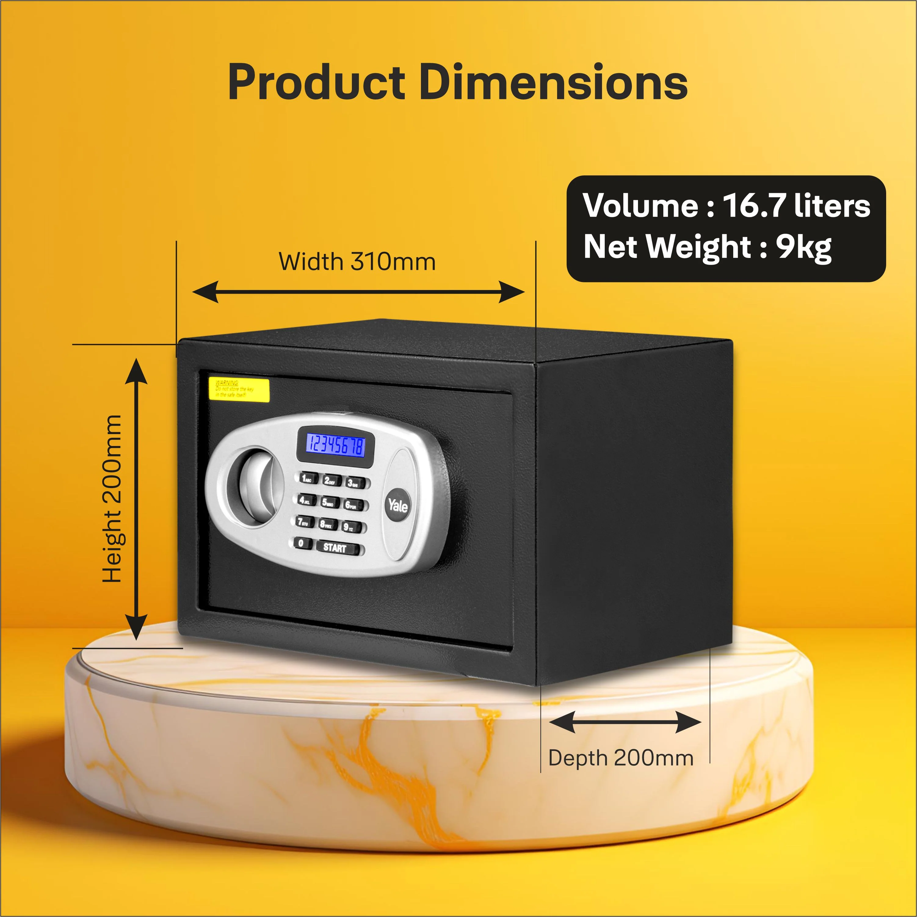 YSS/200/DB2 Small Security Safe locker with Pincode Access- Black - Image 8