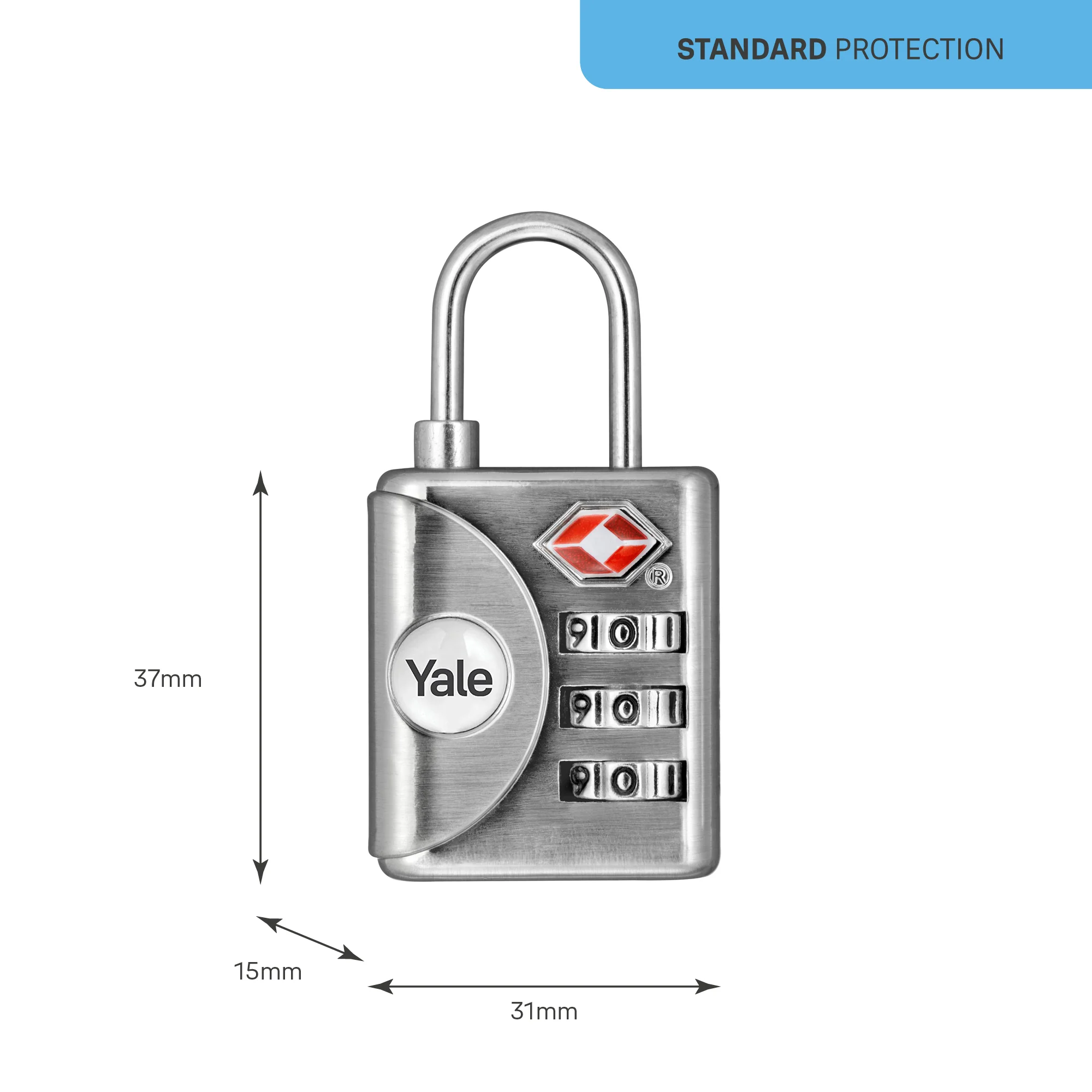 YTP1/32/119/1 Travel Sentry Approved (TSA) Travel Padlock with inspection Indicator (Pack 2) - Image 6