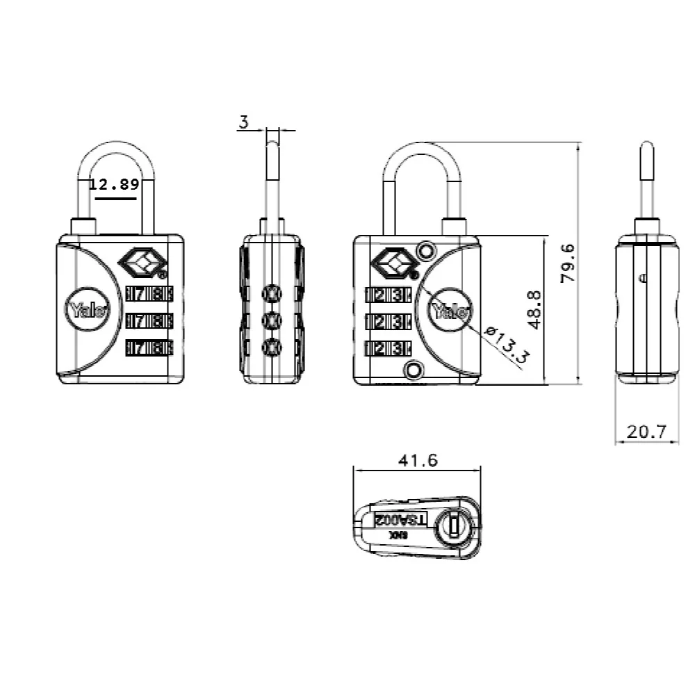 YTP1/32/119/1 Travel Sentry Approved (TSA) Travel Padlock with inspection Indicator (Pack 2) - Image 7